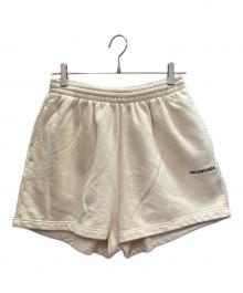 BALENCIAGA（バレンシアガ）の古着「Logo Embroidered Sweat Shorts ロゴ刺繍 スウェットハーフパンツ/704176 TMVF5」｜ベージュ