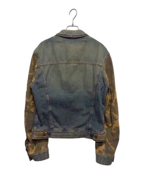 D&G（ディーアンドジー）D&G (ディーアンドジー) Faded Denim Jacket インディゴ×カーキ サイズ:Mの古着・服飾アイテム