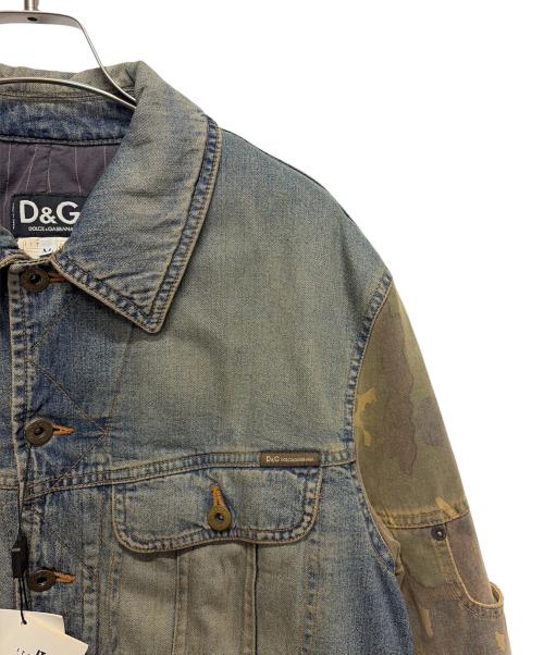 D&G（ディーアンドジー）D&G (ディーアンドジー) Faded Denim Jacket インディゴ×カーキ サイズ:Mの古着・服飾アイテム