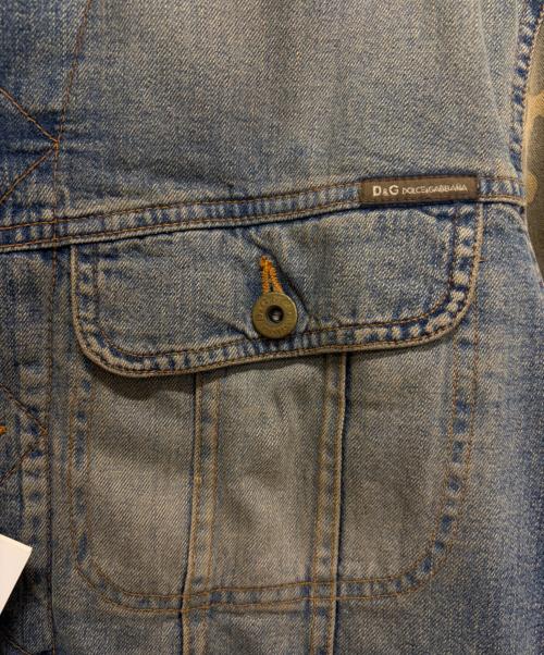 D&G（ディーアンドジー）D&G (ディーアンドジー) Faded Denim Jacket インディゴ×カーキ サイズ:Mの古着・服飾アイテム