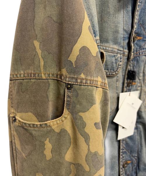 D&G（ディーアンドジー）D&G (ディーアンドジー) Faded Denim Jacket インディゴ×カーキ サイズ:Mの古着・服飾アイテム