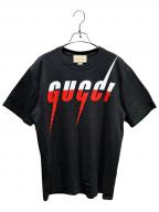 GUCCIグッチ）の古着「ブレードロゴTシャツ」｜ブラック