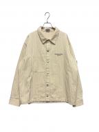 Diorディオール）の古着「DIORストライプオーバーシャツストライプジャケット」｜ベージュ