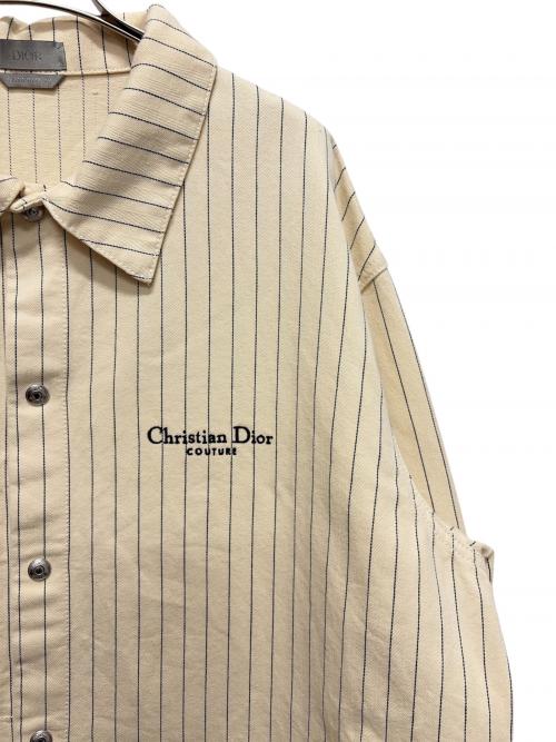 Dior（ディオール）Dior (ディオール) DIORストライプオーバーシャツストライプジャケット ベージュ サイズ:54の古着・服飾アイテム