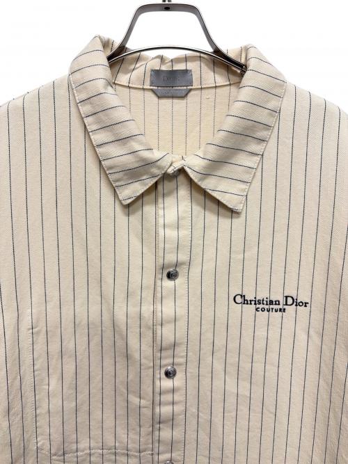 Dior（ディオール）Dior (ディオール) DIORストライプオーバーシャツストライプジャケット ベージュ サイズ:54の古着・服飾アイテム