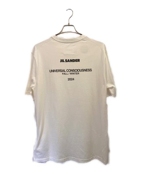 JIL SANDER（ジルサンダー）JIL SANDER (ジルサンダー) コットン  リラックスフィット クルーネック ロゴT ホワイト サイズ:Mの古着・服飾アイテム