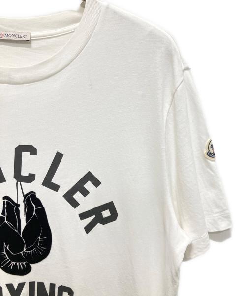 MONCLER（モンクレール）MONCLER (モンクレール) ロゴTシャツ ホワイト サイズ:Ｌの古着・服飾アイテム
