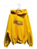 BALENCIAGAバレンシアガ）の古着「デストロイキャンペーンロゴスウェットパーカー」｜イエロー