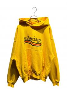 BALENCIAGA（バレンシアガ）の古着「デストロイキャンペーンロゴスウェットパーカー」｜イエロー