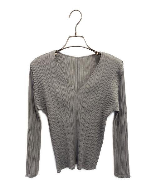 PLEATS PLEASE（プリーツプリーズ）PLEATS PLEASE (プリーツプリーズ) プリーツカットソー グレー サイズ:3の古着・服飾アイテム