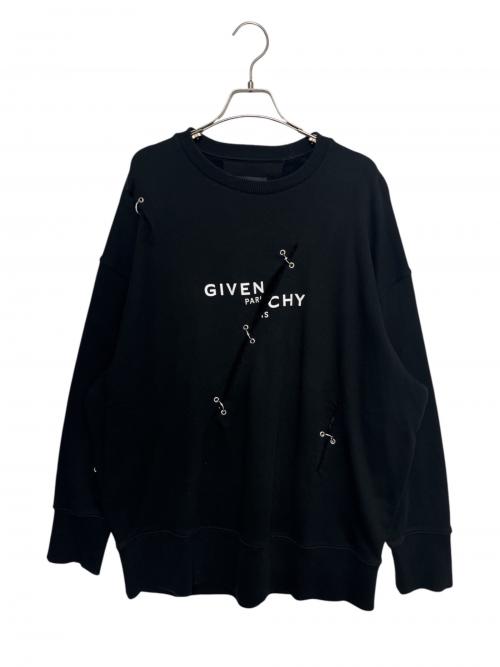 GIVENCHY（ジバンシィ）GIVENCHY (ジバンシィ) メタル ディティール オーバーサイズ スウェット ブラック サイズ:Sの古着・服飾アイテム