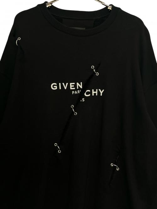 GIVENCHY（ジバンシィ）GIVENCHY (ジバンシィ) メタル ディティール オーバーサイズ スウェット ブラック サイズ:Sの古着・服飾アイテム