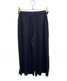 PLEATS PLEASE（プリーツプリーズ）の古着「クロップ丈・ハーフパンツ」｜ネイビー