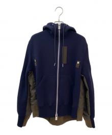 sacai（サカイ）の古着「Sponge×Nylon Twill Hoodie」｜ネイビー