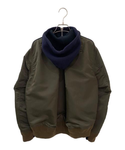 sacai（サカイ）sacai (サカイ) Sponge×Nylon Twill Hoodie ネイビー サイズ:2の古着・服飾アイテム