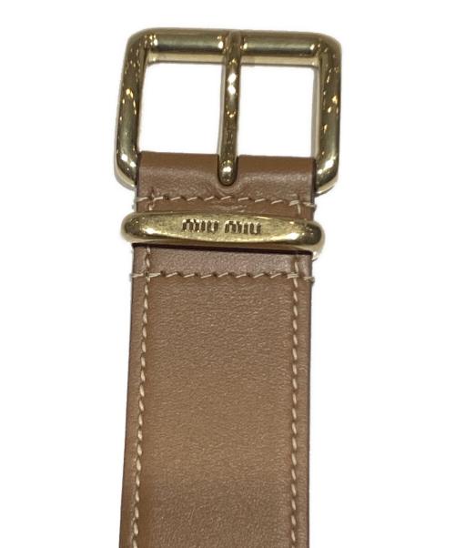 MIU MIU（ミュウミュウ）MIU MIU (ミュウミュウ) Leather Belt/レザーベルト/5CC536 ブラウン サイズ:85の古着・服飾アイテム