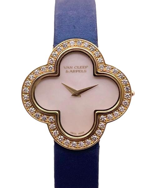 VAN CLEEF & ARPELS（ヴァンクリーフ＆アーペル）VAN CLEEF & ARPELS (ヴァンクリーフ＆アーペル) アルハンブラ ミディアム ウォッチ/ホワイトシェル文字盤/K18YG ホワイトシェル文字盤の古着・服飾アイテム