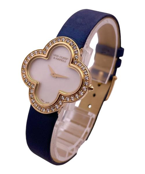 VAN CLEEF & ARPELS（ヴァンクリーフ＆アーペル）VAN CLEEF & ARPELS (ヴァンクリーフ＆アーペル) アルハンブラ ミディアム ウォッチ/ホワイトシェル文字盤/K18YG ホワイトシェル文字盤の古着・服飾アイテム