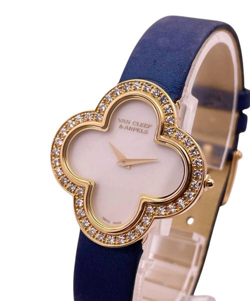 VAN CLEEF & ARPELS（ヴァンクリーフ＆アーペル）VAN CLEEF & ARPELS (ヴァンクリーフ＆アーペル) アルハンブラ ミディアム ウォッチ/ホワイトシェル文字盤/K18YG ホワイトシェル文字盤の古着・服飾アイテム