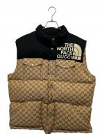 GUCCI×THE NORTH FACEグッチ×ザ ノース フェイス）の古着「GGジャガードダウンジャケット」｜ベージュ
