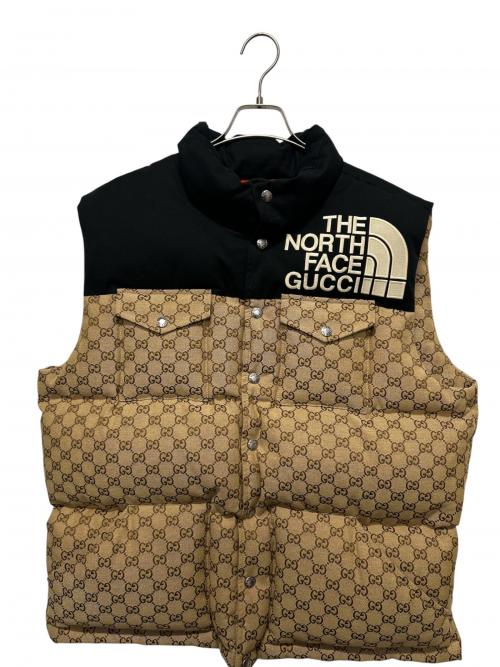 GUCCI（グッチ）GUCCI (グッチ) THE NORTH FACE (ザ ノース フェイス) GGジャガードダウンジャケット ベージュ サイズ:Mの古着・服飾アイテム