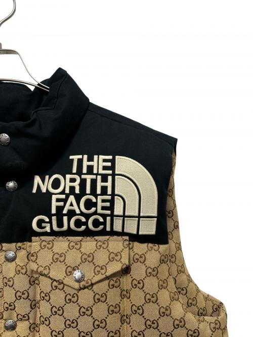 GUCCI（グッチ）GUCCI (グッチ) THE NORTH FACE (ザ ノース フェイス) GGジャガードダウンジャケット ベージュ サイズ:Mの古着・服飾アイテム
