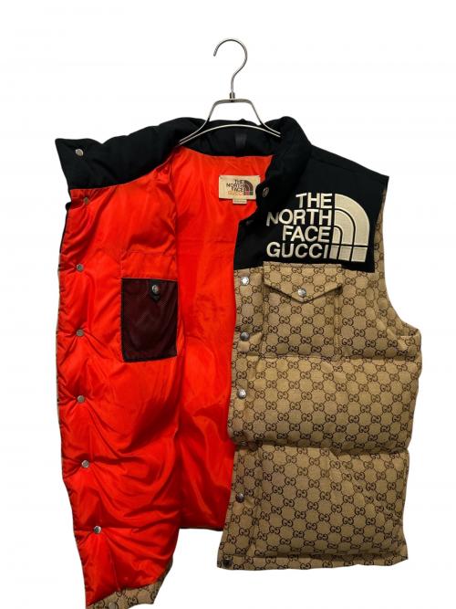 GUCCI（グッチ）GUCCI (グッチ) THE NORTH FACE (ザ ノース フェイス) GGジャガードダウンジャケット ベージュ サイズ:Mの古着・服飾アイテム