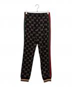 GUCCIグッチ）の古着「GGジャガード サイドライン ジョギング パンツ」｜ブラック