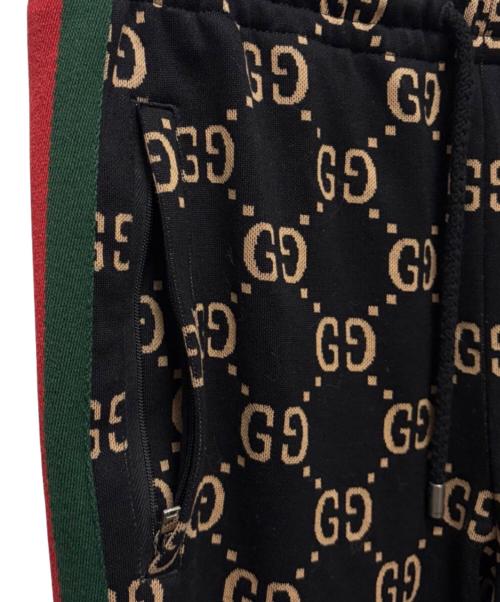 GUCCI（グッチ）GUCCI (グッチ) GGジャガード サイドライン ジョギング パンツ ブラック サイズ:XSの古着・服飾アイテム