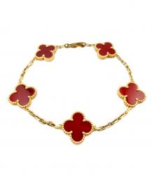 VAN CLEEF & ARPELS（ヴァンクリーフ＆アーペル）の古着「ヴィンテージアルハンブラ 5P カーネリアン ブレスレット」