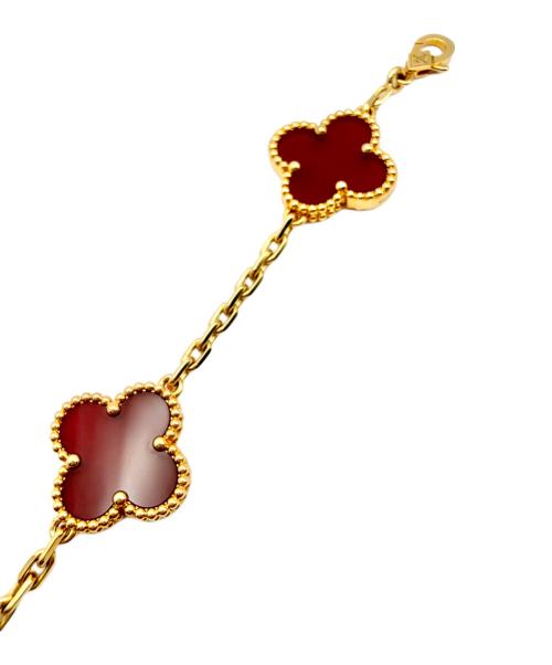 VAN CLEEF & ARPELS（ヴァンクリーフ＆アーペル）VAN CLEEF & ARPELS (ヴァンクリーフ＆アーペル) ヴィンテージアルハンブラ 5P カーネリアン ブレスレットの古着・服飾アイテム