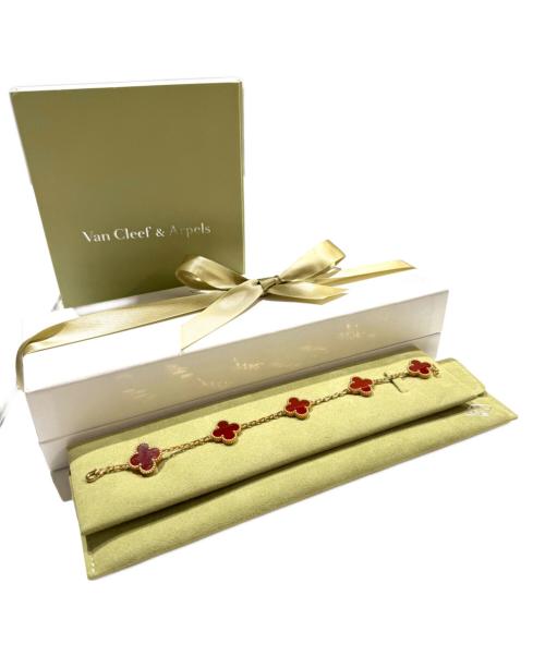 VAN CLEEF & ARPELS（ヴァンクリーフ＆アーペル）VAN CLEEF & ARPELS (ヴァンクリーフ＆アーペル) ヴィンテージアルハンブラ 5P カーネリアン ブレスレットの古着・服飾アイテム