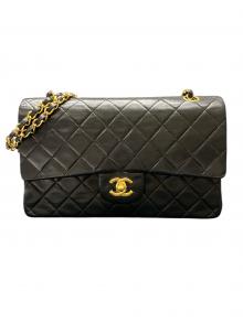 CHANEL（シャネル）の古着「マトラッセ25/Wフラップチェーンショルダーバッグ」｜ブラック×ゴールド金具