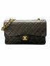 CHANEL（シャネル）の古着「マトラッセ25/Wフラップチェーンショルダーバッグ」｜ブラック×ゴールド金具