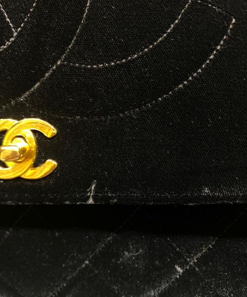 CHANEL（シャネル）CHANEL (シャネル) マトラッセ34 ベロアチェーンショルダーバッグ ブラック サイズ:34の古着・服飾アイテム