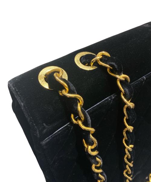 CHANEL（シャネル）CHANEL (シャネル) マトラッセ34 ベロアチェーンショルダーバッグ ブラック サイズ:34の古着・服飾アイテム