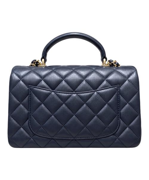 CHANEL（シャネル）CHANEL (シャネル) マトラッセ ミニ トップハンドルクラシックハンドバッグ/ネイビー×ゴールド金具 ネイビー×ゴールド金具 サイズ:20cmの古着・服飾アイテム