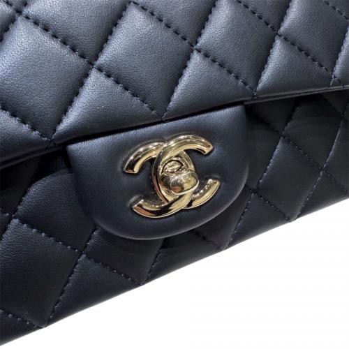 CHANEL（シャネル）CHANEL (シャネル) マトラッセ ミニ トップハンドルクラシックハンドバッグ/ネイビー×ゴールド金具 ネイビー×ゴールド金具 サイズ:20cmの古着・服飾アイテム