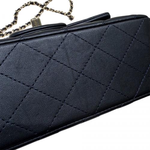 CHANEL（シャネル）CHANEL (シャネル) マトラッセ ミニ トップハンドルクラシックハンドバッグ/ネイビー×ゴールド金具 ネイビー×ゴールド金具 サイズ:20cmの古着・服飾アイテム