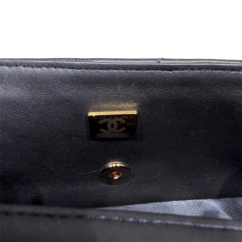 CHANEL（シャネル）CHANEL (シャネル) マトラッセ ミニ トップハンドルクラシックハンドバッグ/ネイビー×ゴールド金具 ネイビー×ゴールド金具 サイズ:20cmの古着・服飾アイテム