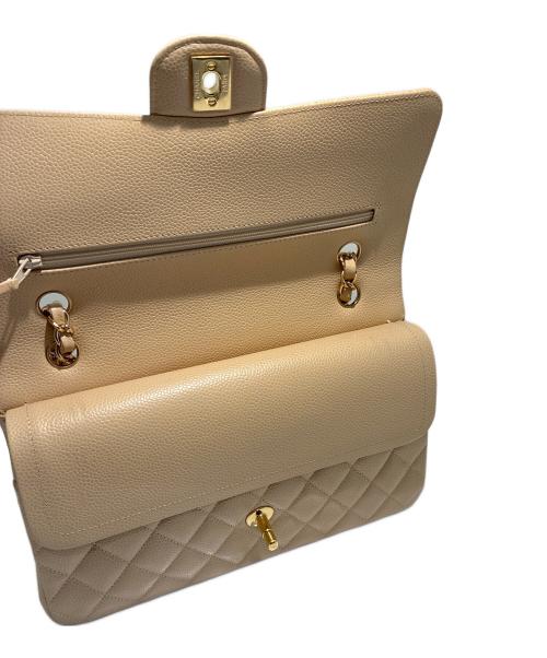 CHANEL（シャネル）CHANEL (シャネル) Wフラップチェーンショルダーバッグ/マトラッセ25/Medium Classic Flap Bag  ベージュ サイズ:25の古着・服飾アイテム