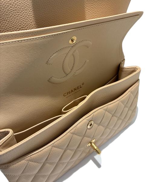 CHANEL（シャネル）CHANEL (シャネル) Wフラップチェーンショルダーバッグ/マトラッセ25/Medium Classic Flap Bag  ベージュ サイズ:25の古着・服飾アイテム