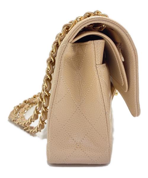 CHANEL（シャネル）CHANEL (シャネル) Wフラップチェーンショルダーバッグ/マトラッセ25/Medium Classic Flap Bag  ベージュ サイズ:25の古着・服飾アイテム