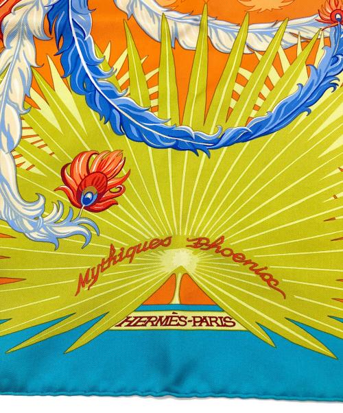 HERMES（エルメス）HERMES (エルメス) カレ90/Mythiques Phoenix/不死鳥の神話 スカイブルー サイズ:90の古着・服飾アイテム