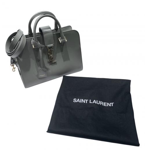Saint Laurent Paris（サンローランパリ）Saint Laurent Paris (サンローランパリ) ベイビーカバス/2WAYショルダーバッグ グレーの古着・服飾アイテム