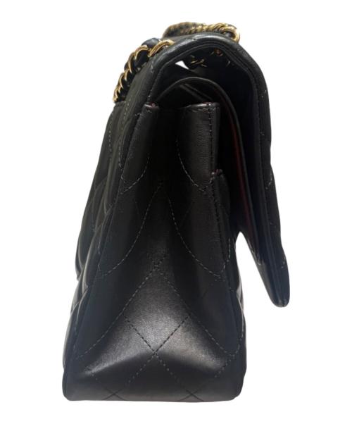 CHANEL（シャネル）CHANEL (シャネル) Wフラップチェーンショルダーバッグ/デカマトラッセ ブラック サイズ:30の古着・服飾アイテム