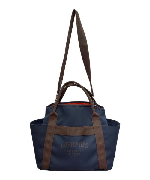 HERMES（エルメス）HERMES (エルメス) サックドパンサージュグルーム/2WAYショルダーバッグ ブルーネイビー/フーの古着・服飾アイテム