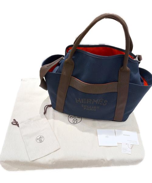 HERMES（エルメス）HERMES (エルメス) サックドパンサージュグルーム/2WAYショルダーバッグ ブルーネイビー/フーの古着・服飾アイテム