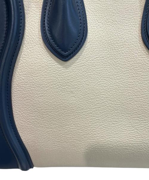 CELINE（セリーヌ）CELINE (セリーヌ) ラゲージ マイクロ トートバッグ ベージュ×ネイビー サイズ:マイクロの古着・服飾アイテム