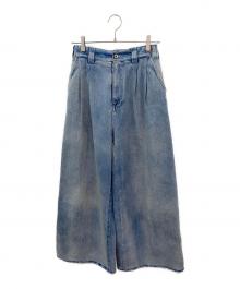 Maison Margiela（メゾンマルジェラ）の古着「Pleated Jeans」｜スカイブルー